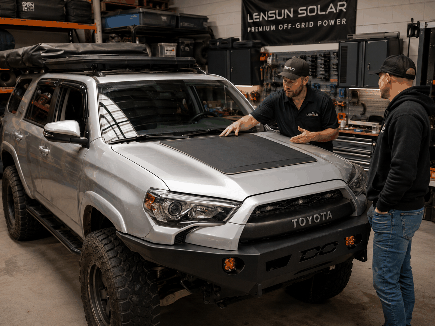Dealer and shop sales program for hood solar panel upgrades